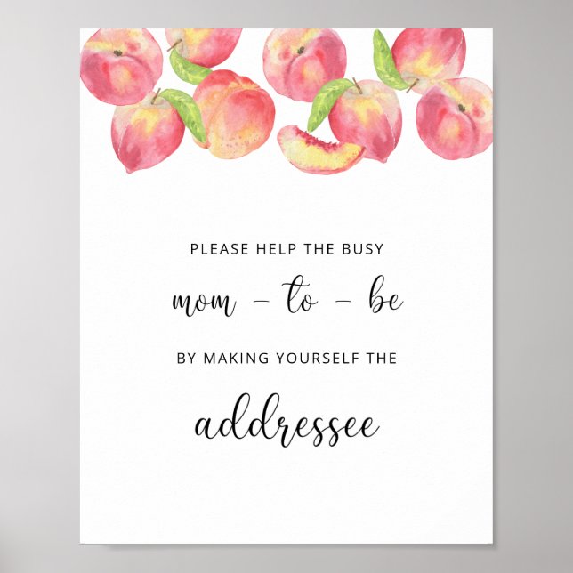 Poster Peach Aidez la maman-to-be occupée à adresser une  (Devant)