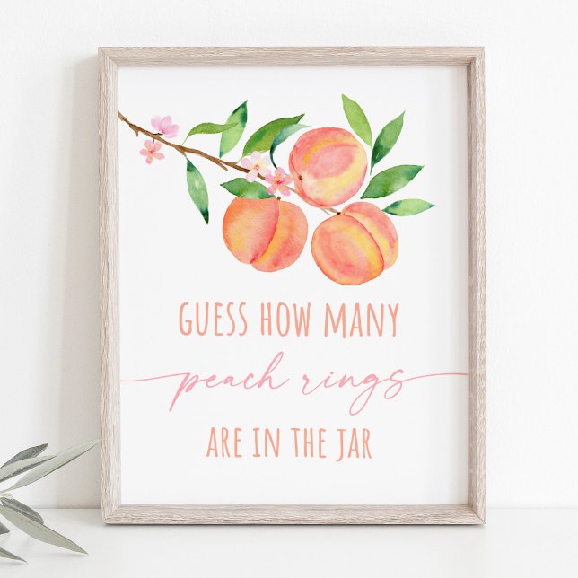 Poster Peach Blossom Anniversaire Devinez Combien De Jeu (Créateur téléchargé)