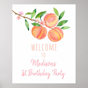 Poster Peach Blossom One Sweet Peach Anniversaire Bienven