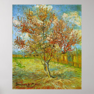 Poster Peach Tree rose en fleurs par Vincent van Gogh