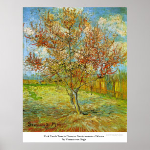 Poster Peach Tree rose en fleurs par Vincent van Gogh