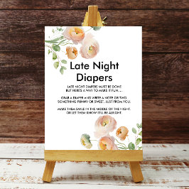 Poster Peach tulip fleurit Late Night Diaper Signal