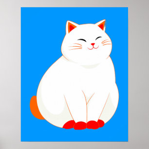 Poster Peaches, le Chat Sourire
