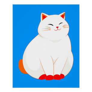 Poster Peaches, le Chat Sourire