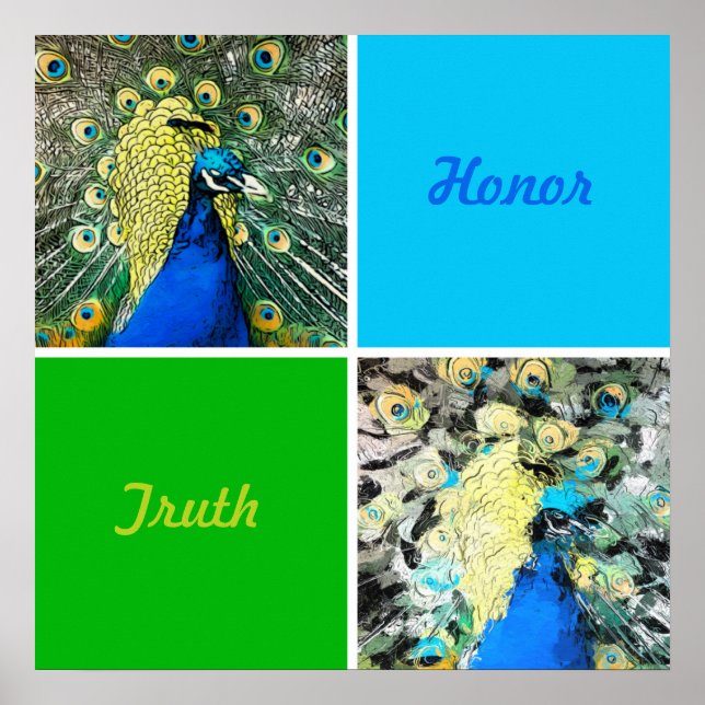 Poster Peacock Art (Devant)