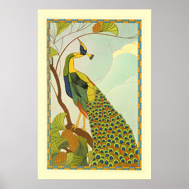 Poster Peacock Art nouveau viennois (Devant)
