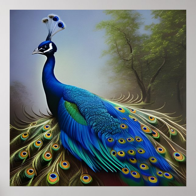Poster Peacock Dans La Nature (Devant)