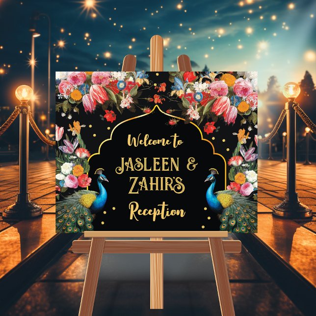 Poster Peacock Moody Floral Indian Welcome Signal (Créateur téléchargé)