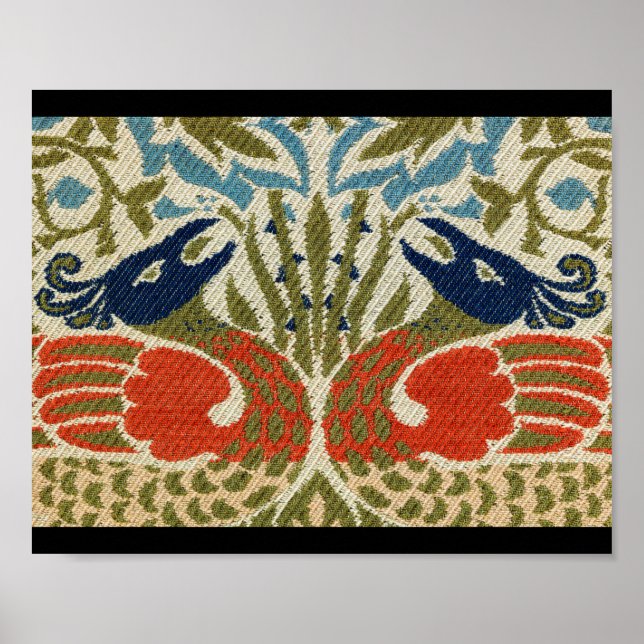 Poster Peacock, William Morris (Devant)