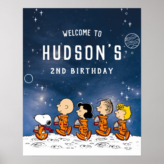 Poster Peanuts | Anniversaire dans l'espace (Devant)
