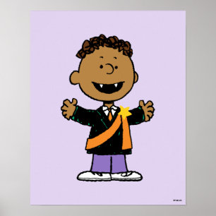 Poster Peanuts Franklin Halloween Vampire