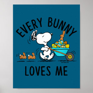Poster Peanuts - Pâques - chaque lapin m'aime Peanuts - 