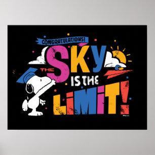 Poster Peanuts Snoopy Sky Is The Limit Diplômé
