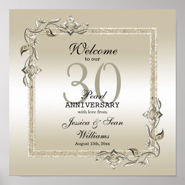 Poster Pearl Gem & Parties scintillant 30e anniversaire d (Devant)
