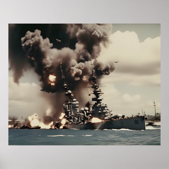 Poster Pearl Harbor Attaque Vintage (Devant)