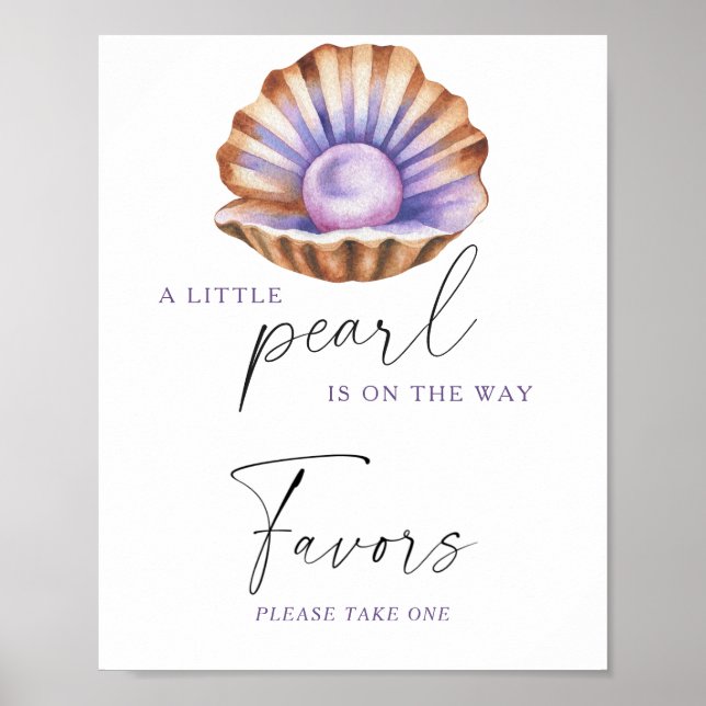 Poster Pearl Under The Sea Baby shower Favors (Devant)