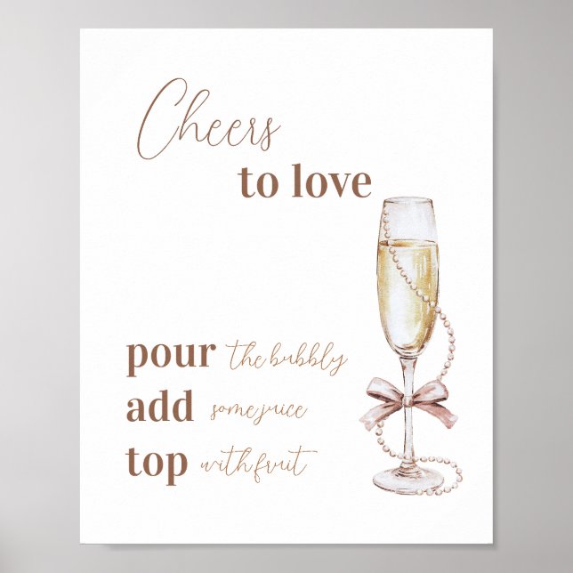 Poster Pearls et Prosecco encouragent à aimer la Fête des (Devant)
