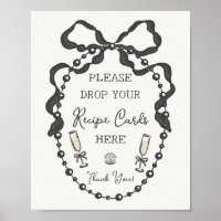 Pearls & Prosecco Black Coquette Bow Partager Rece