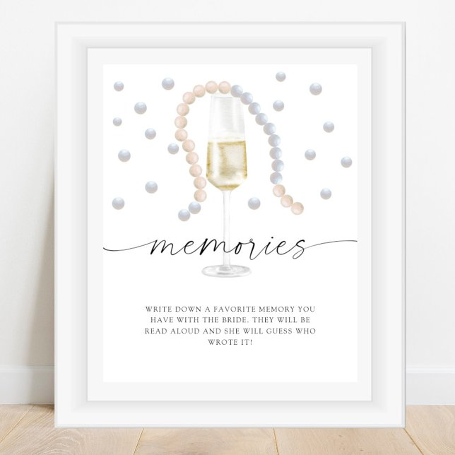 Poster Pearls & Prosecco - souvenirs avec la mariée (Créateur téléchargé)