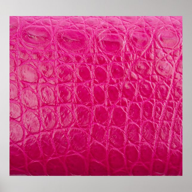 Poster Peau de crocodile rose, texture cuir (Devant)