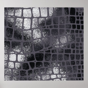 Poster Peau de serpent noir métallique : Texture élégante