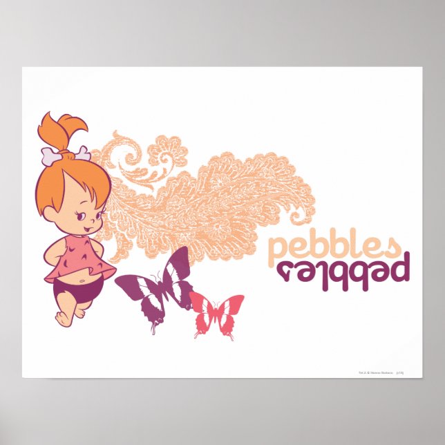 Poster PEBBLES™ et papillons (Devant)