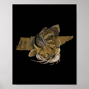 Poster Pêche à la catfish dans le Tennessee Catfish