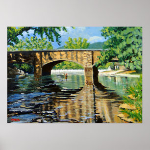 Poster Pêche à la ligne pour truite