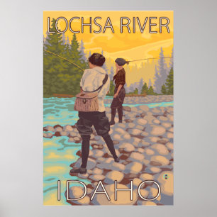 Poster Pêche à la mouche - Lochsa River, Idaho