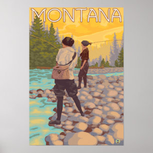 Poster Pêche à la mouche - Montana