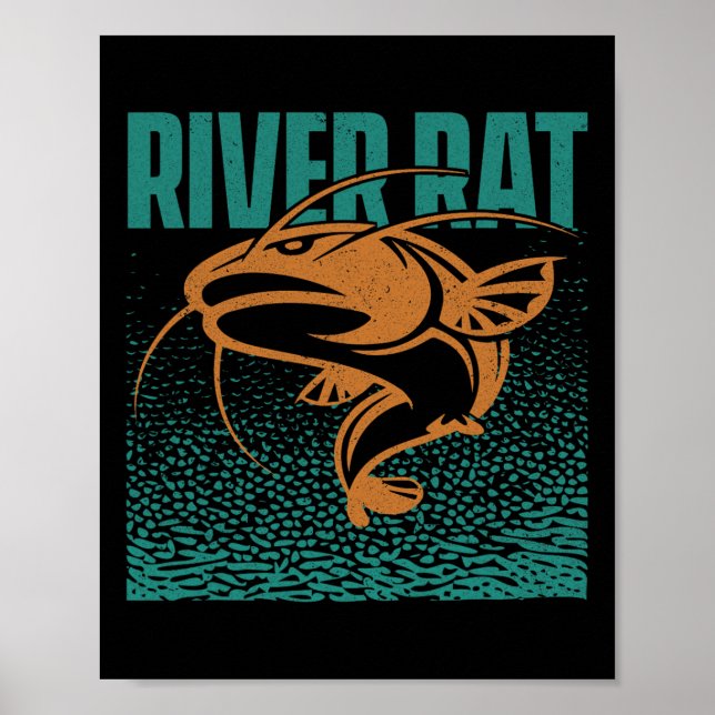 Poster Pêche à la pêche au rat d'eau douce - Pêche au poi (Devant)