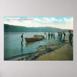 Poster Pêche à la Seine sur la rivière Columbia, OU