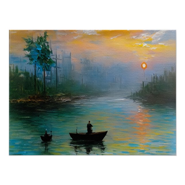 Poster Pêche à l'aube (Devant)