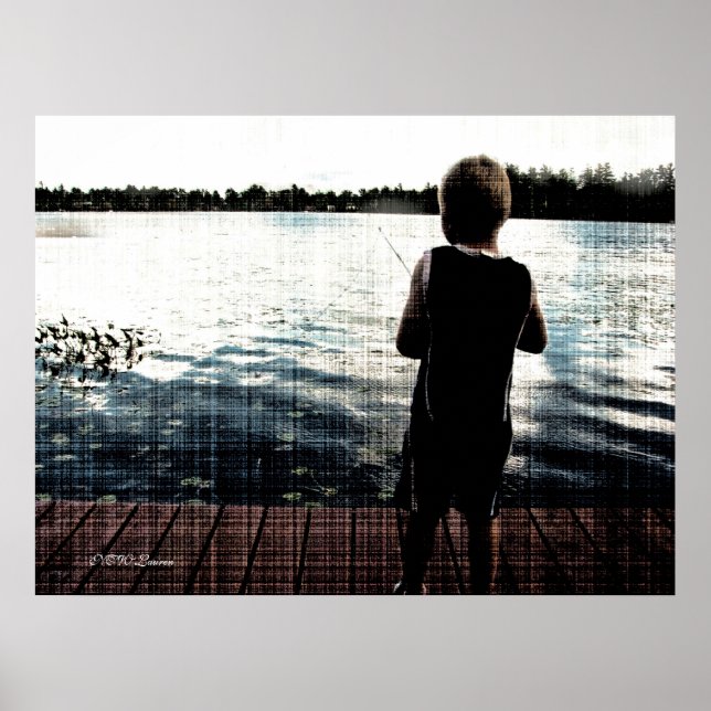 Poster Pêche Au Coucher Du Soleil (Devant)