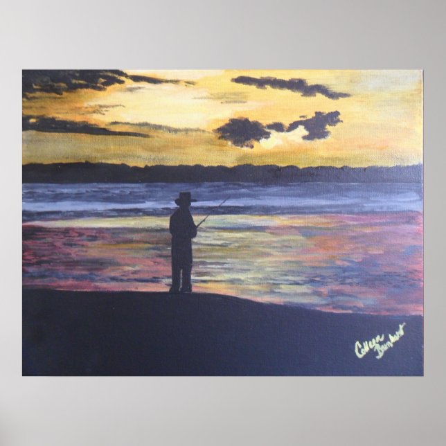 Poster Pêche au lac (Devant)