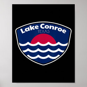 Poster Pêche au lac Conroe Texas 