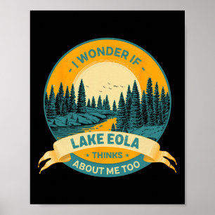 Poster Pêche Bateau Camping Lac Vacation Lac Eola