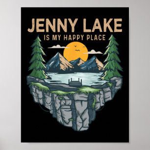 Poster Pêche Bateau Camping - My Happy Place Jenny Lak