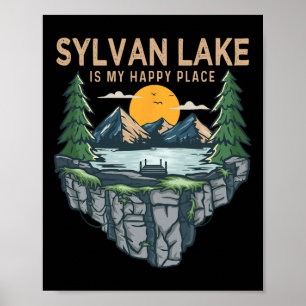 Poster Pêche Bateau Camping - My Happy Place Sylvan La