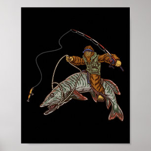 Poster Pêche de muskie chasse de grand maskinongé Bigfoot
