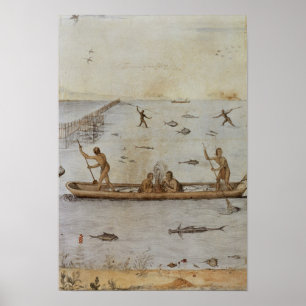 Poster Pêche d'Indiens