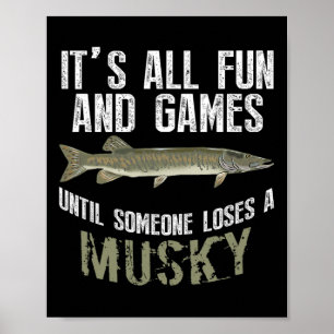 Poster Pêche drôle de muskellunge musky poisson d'eau dou