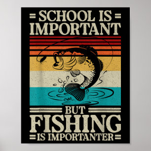 Poster Pêche drôle pour garçons enfants jeunesse dicton d