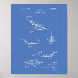 Poster Pêche leurre 1964 Plan directeur de l'art des brev