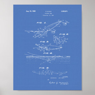 Poster Pêche leurre 1969 Plan directeur de l'art des brev
