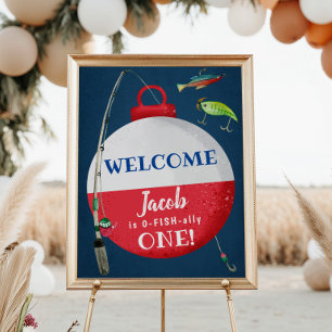 Poster Pêche O-FISH-ally Anniversaire Bienvenue