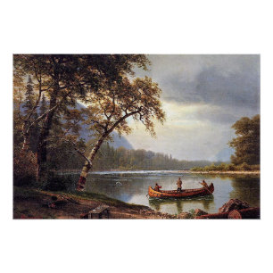 Poster Pêche saumon sur le Cascapediac Albert Bierstadt