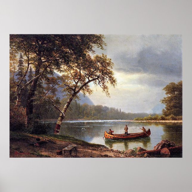 Poster Pêche saumon sur le Cascapediac Albert Bierstadt (Devant)