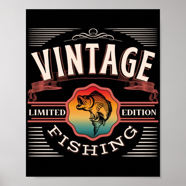 Poster PÊCHE vintage ÉDITION LIMITÉE (Devant)