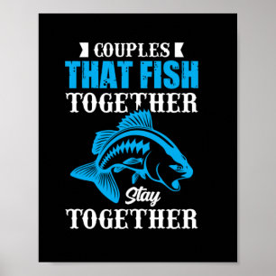 Poster Pêcher Des Couples Cadeaux Qui Pêchent Ensemble